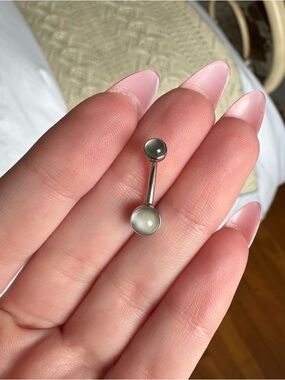 Moonstone Titanium Belly Button Ring
